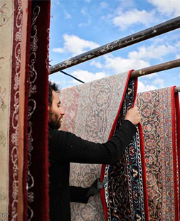 خشک کردن قالی در قالیشویی آذری